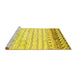 Sideview of Machine Washable Abstract Yellow Contemporary Rug, wshcon2551yw