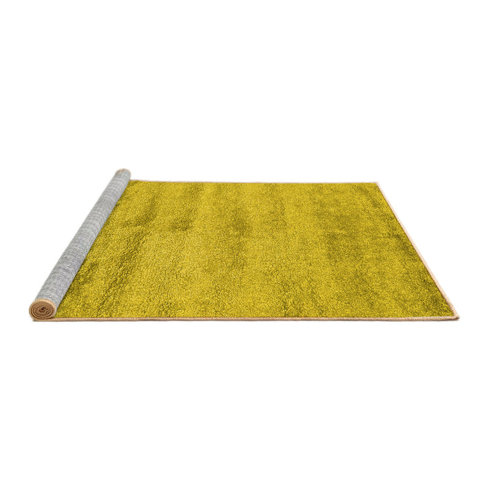 Sideview of Machine Washable Abstract Yellow Contemporary Rug, wshcon2552yw