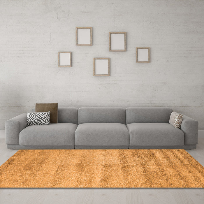 Machine Washable Abstract Orange Contemporary Area Rugs in a Living Room, wshcon2552org