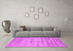 Machine Washable Abstract Pink Contemporary Rug in a Living Room, wshcon2552pnk