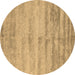 Round Abstract Brown Contemporary Rug, con2552brn