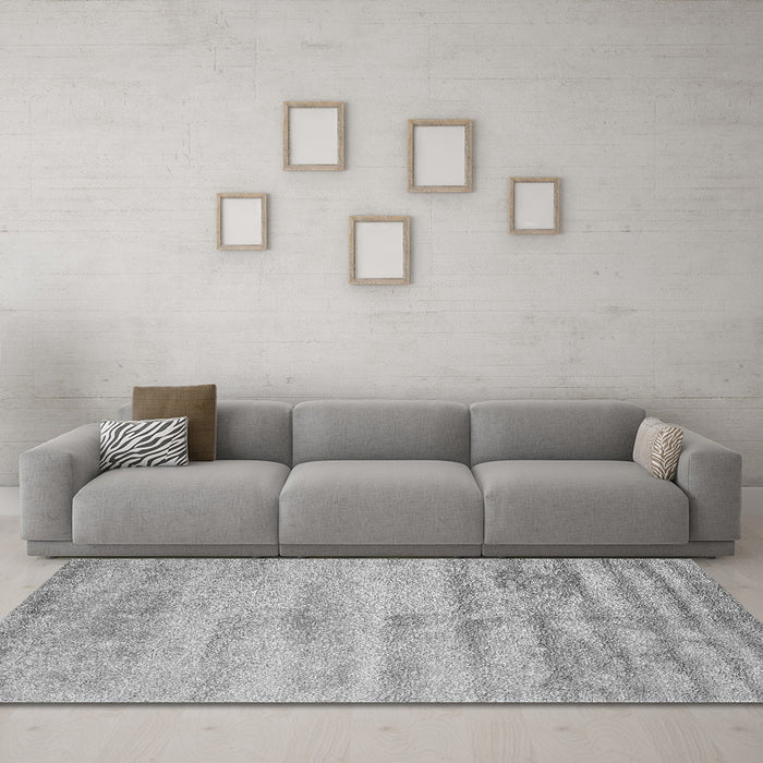 Machine Washable Abstract Gray Contemporary Rug in a Living Room,, wshcon2552gry