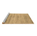 Sideview of Machine Washable Abstract Brown Contemporary Rug, wshcon2552brn