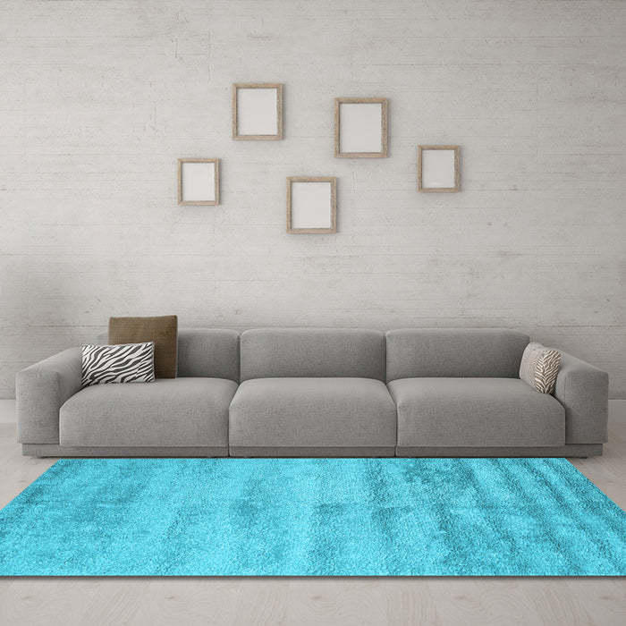 Machine Washable Abstract Light Blue Contemporary Rug in a Living Room, wshcon2552lblu