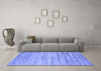 Machine Washable Abstract Blue Contemporary Rug, wshcon2552blu