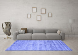 Machine Washable Abstract Blue Contemporary Rug in a Living Room, wshcon2552blu