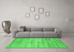 Machine Washable Abstract Green Contemporary Area Rugs in a Living Room,, wshcon2552grn