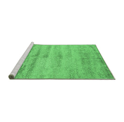Sideview of Machine Washable Abstract Emerald Green Contemporary Area Rugs, wshcon2552emgrn