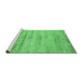 Sideview of Machine Washable Abstract Emerald Green Contemporary Area Rugs, wshcon2552emgrn