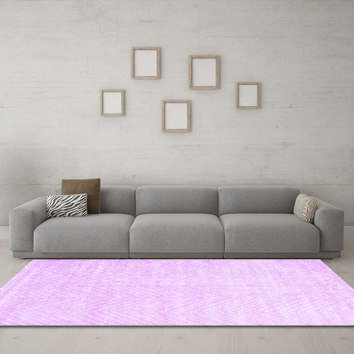 Machine Washable Solid Purple Modern Area Rugs in a Living Room, wshcon2553pur