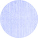 Round Solid Blue Modern Rug, con2553blu