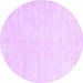 Round Solid Purple Modern Rug, con2553pur