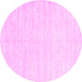 Round Solid Pink Modern Rug, con2553pnk