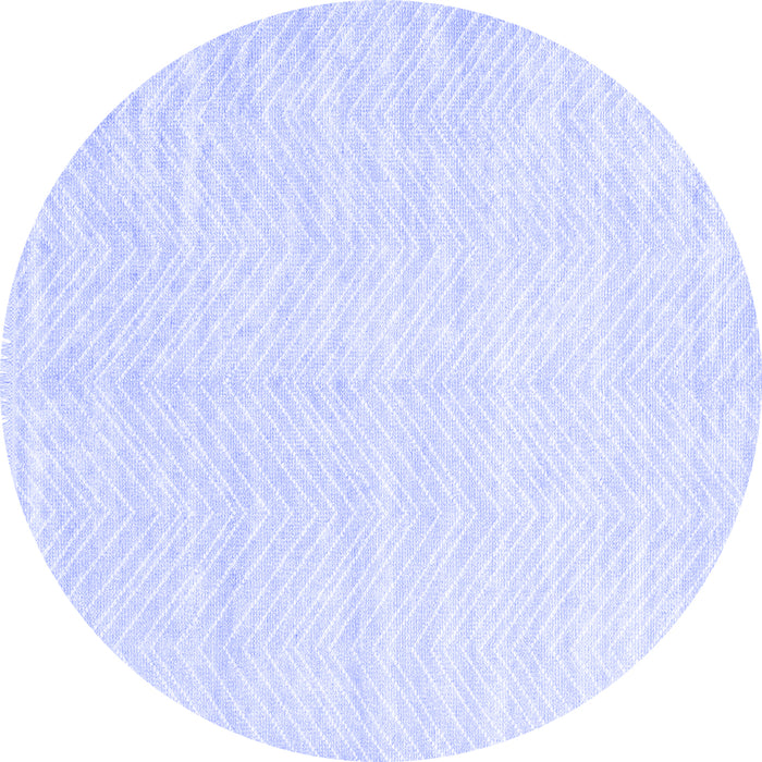 Round Machine Washable Solid Blue Modern Rug, wshcon2553blu