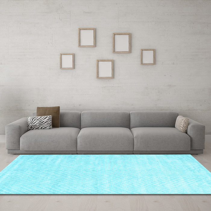 Machine Washable Solid Light Blue Modern Rug in a Living Room, wshcon2553lblu