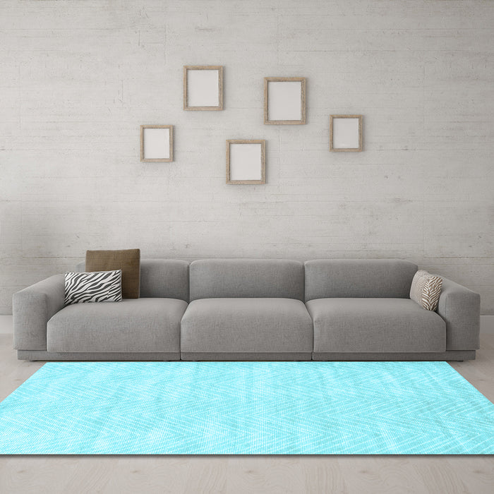 Machine Washable Solid Light Blue Modern Rug in a Living Room, wshcon2554lblu