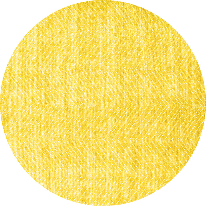 Round Solid Yellow Modern Rug, con2554yw