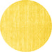 Round Solid Yellow Modern Rug, con2554yw