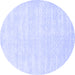 Round Solid Blue Modern Rug, con2554blu