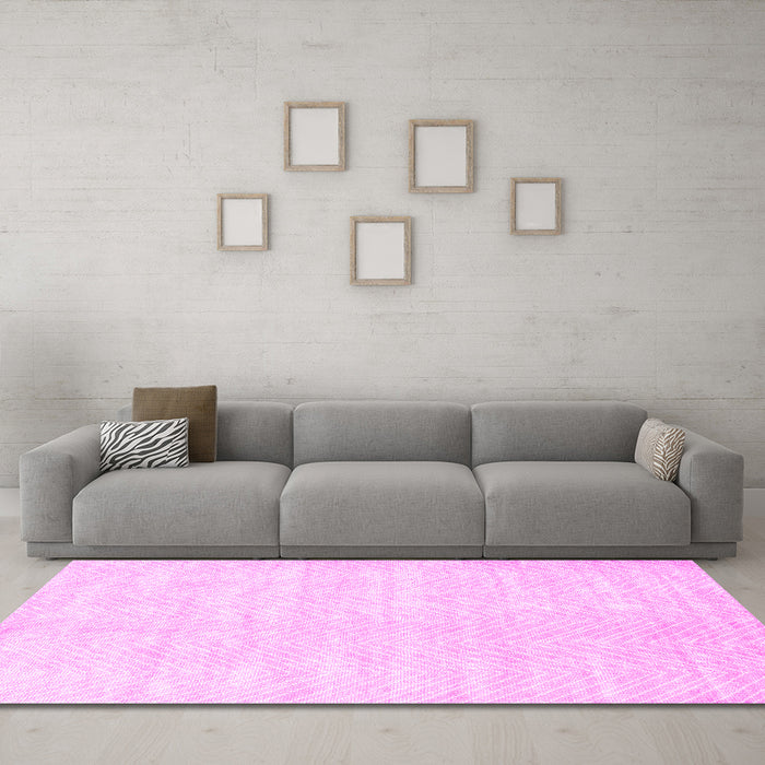 Machine Washable Solid Pink Modern Rug in a Living Room, wshcon2554pnk