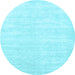 Round Solid Light Blue Modern Rug, con2554lblu