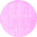Round Solid Pink Modern Rug, con2554pnk