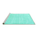 Sideview of Machine Washable Solid Turquoise Modern Area Rugs, wshcon2554turq