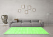 Machine Washable Solid Green Modern Area Rugs in a Living Room,, wshcon2554grn