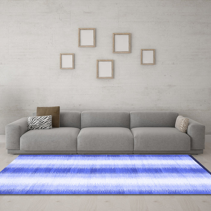 Machine Washable Abstract Blue Contemporary Rug in a Living Room, wshcon2555blu
