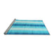 Sideview of Machine Washable Abstract Light Blue Contemporary Rug, wshcon2555lblu