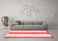 Machine Washable Abstract Red Contemporary Rug, wshcon2555red