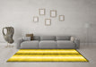 Machine Washable Abstract Yellow Contemporary Rug in a Living Room, wshcon2555yw