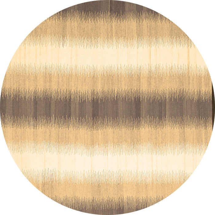 Round Machine Washable Abstract Brown Contemporary Rug, wshcon2555brn