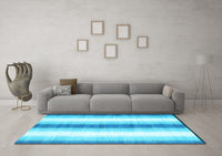 Machine Washable Abstract Light Blue Contemporary Rug, wshcon2555lblu