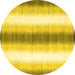 Round Machine Washable Abstract Yellow Contemporary Rug, wshcon2555yw