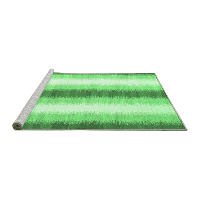 Sideview of Machine Washable Abstract Emerald Green Contemporary Area Rugs, wshcon2555emgrn