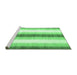 Sideview of Machine Washable Abstract Emerald Green Contemporary Area Rugs, wshcon2555emgrn