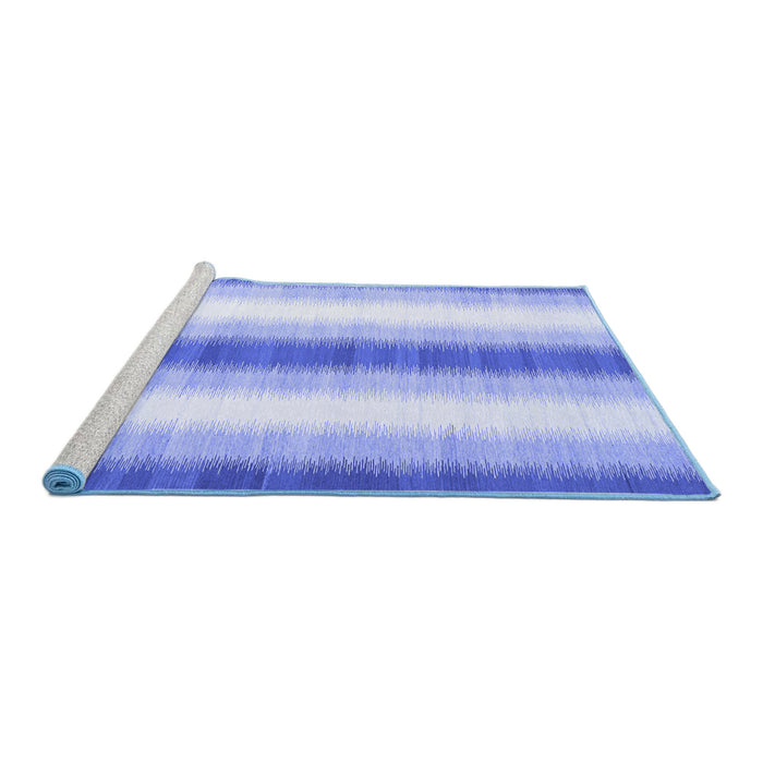 Sideview of Machine Washable Abstract Blue Contemporary Rug, wshcon2555blu