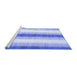 Sideview of Machine Washable Abstract Blue Contemporary Rug, wshcon2555blu