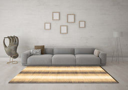 Machine Washable Abstract Brown Contemporary Rug in a Living Room,, wshcon2555brn