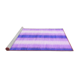 Sideview of Machine Washable Abstract Purple Contemporary Area Rugs, wshcon2555pur