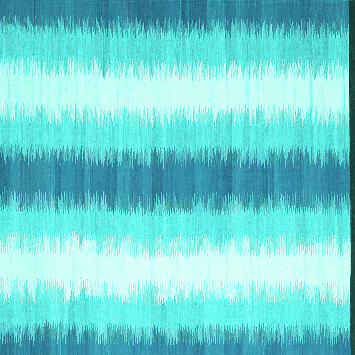 Square Machine Washable Abstract Turquoise Contemporary Area Rugs, wshcon2555turq