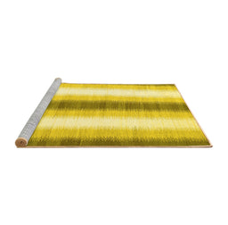 Sideview of Machine Washable Abstract Yellow Contemporary Rug, wshcon2555yw