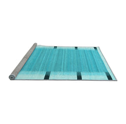 Sideview of Machine Washable Abstract Light Blue Contemporary Rug, wshcon2556lblu