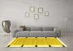 Machine Washable Abstract Yellow Contemporary Rug in a Living Room, wshcon2556yw