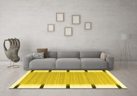 Machine Washable Abstract Yellow Contemporary Rug, wshcon2556yw