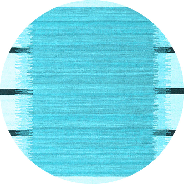 Round Machine Washable Abstract Light Blue Contemporary Rug, wshcon2556lblu