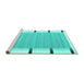 Sideview of Machine Washable Abstract Turquoise Contemporary Area Rugs, wshcon2556turq