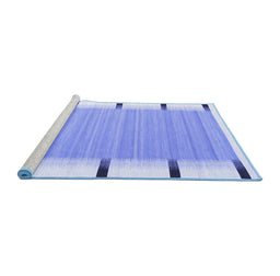 Sideview of Machine Washable Abstract Blue Contemporary Rug, wshcon2556blu