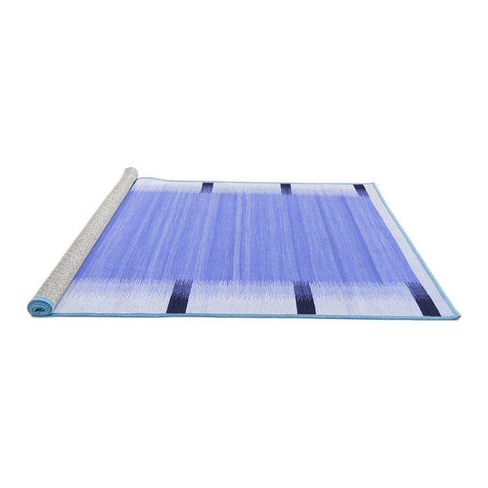 Sideview of Machine Washable Abstract Blue Contemporary Rug, wshcon2556blu